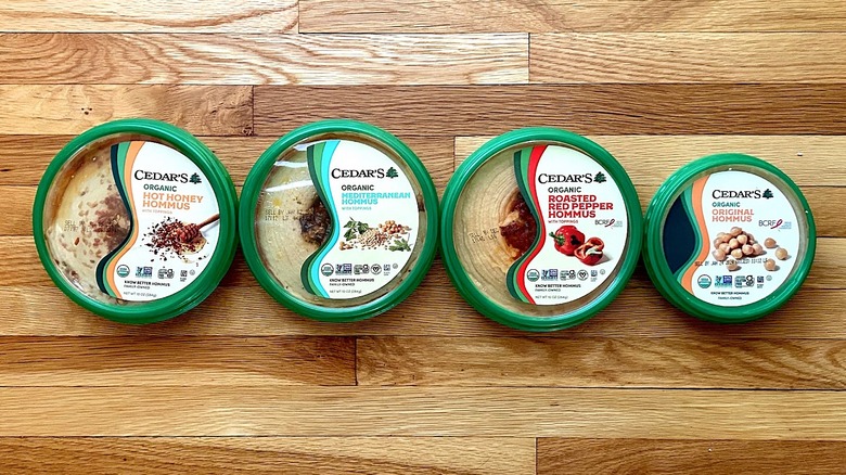 Assorted Cedar's Organic Hommus tubs
