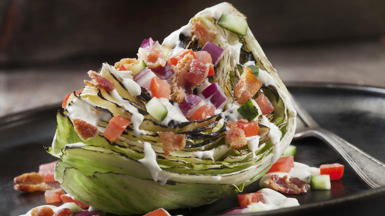 Wedge salad on a plate