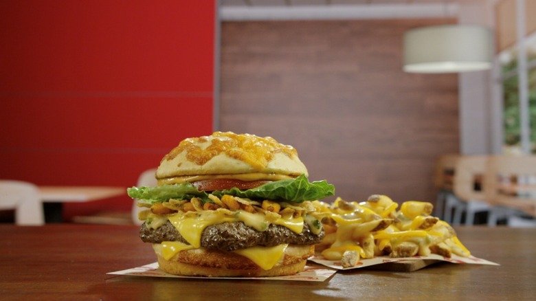 Loaded Nacho Burger and fries