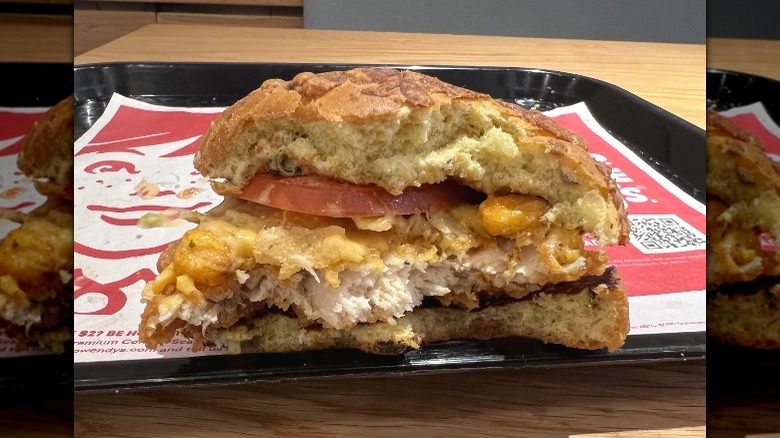 interior of chicken sandwich