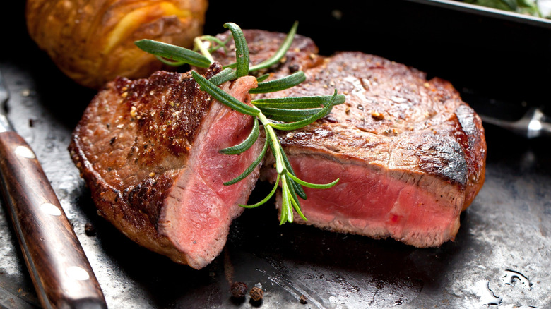 Steak on plate