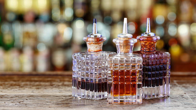 bottles of bitters and liqueur