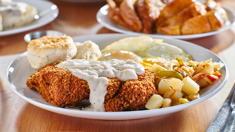 Chicken fried steak with gravy