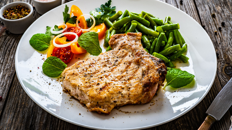 Pork chop with vegetables