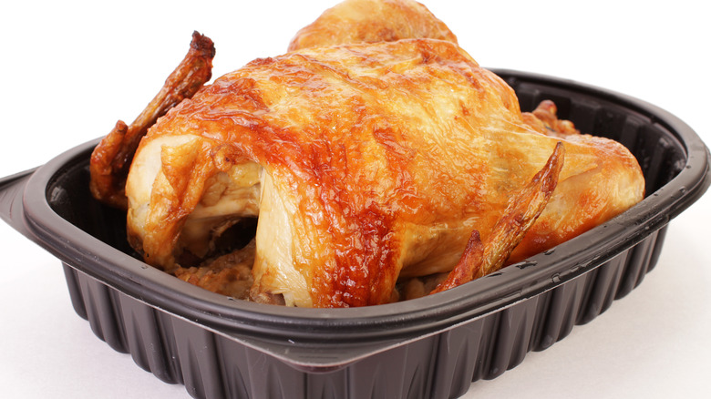 Rotisserie chicken plastic container