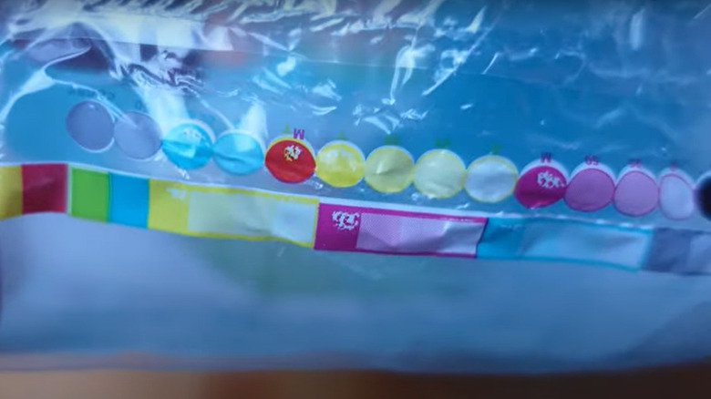 Colored circles on chip bag