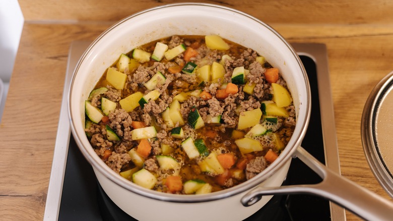 forcemeat in pot