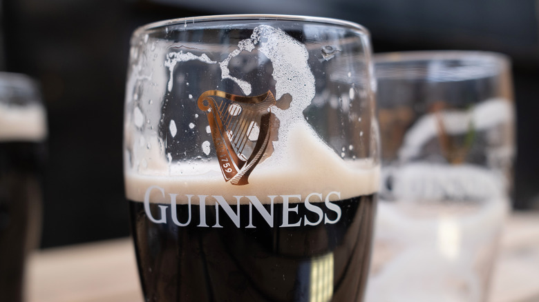 Guinness beer after splitting the G