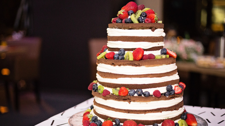 Naked cake with fruit