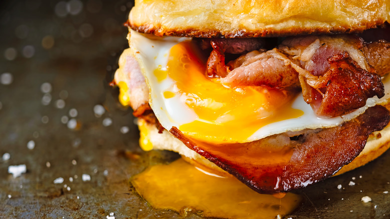 Breakfast bap sandwich