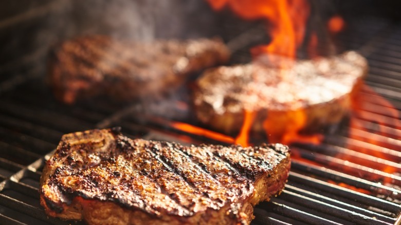 Steak on grill