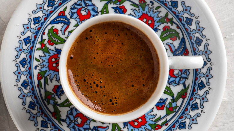 Turkish design coffee mug and plate 