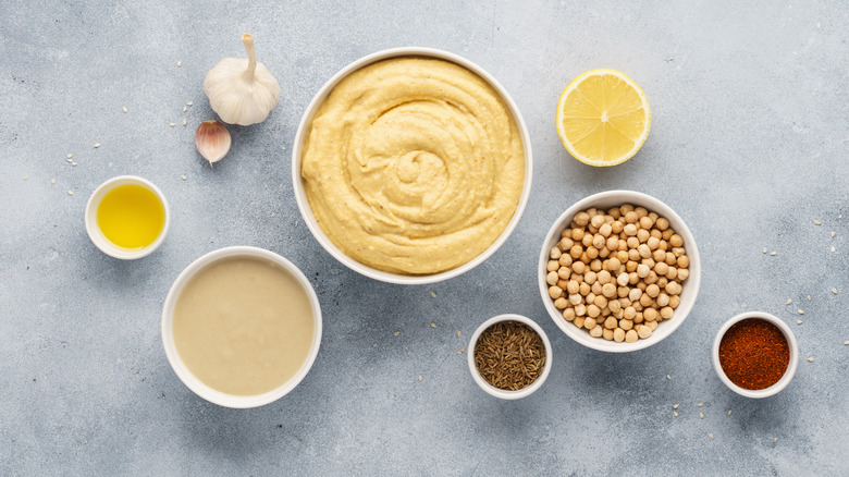 Ingredients needed to make hummus