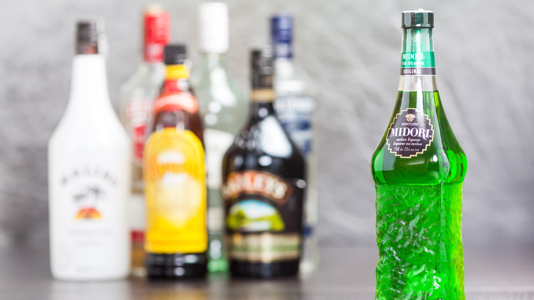 various bottles of liqueur