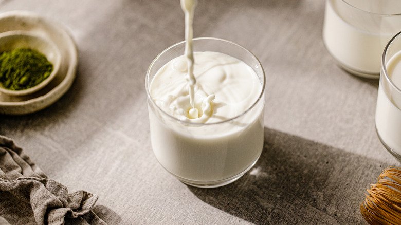a glass of milk