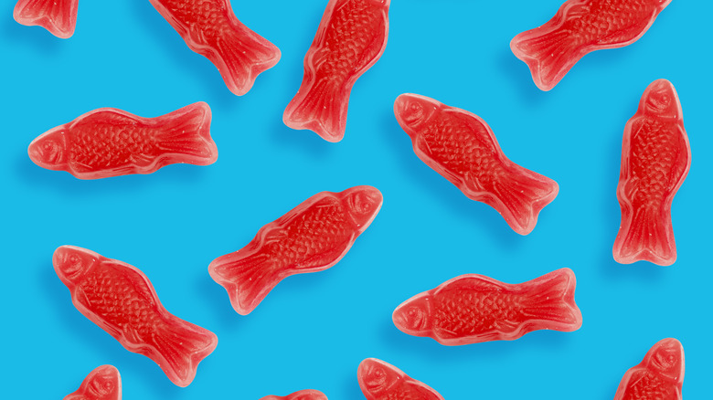 Swedish fish on a blue background