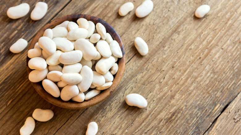 Bowl of dried white beans