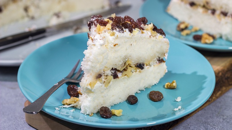 Slice of Lady Baltimore cake