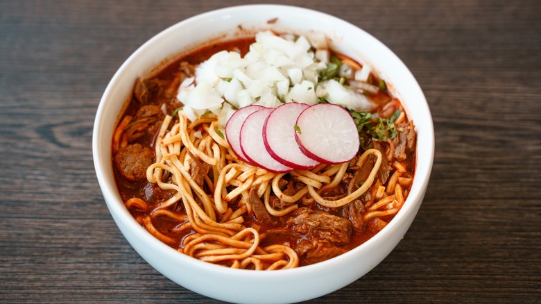 Birria ramen, a fusion of birria tacos and ramen