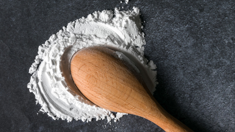 Cream of tartar spilled from teaspoon