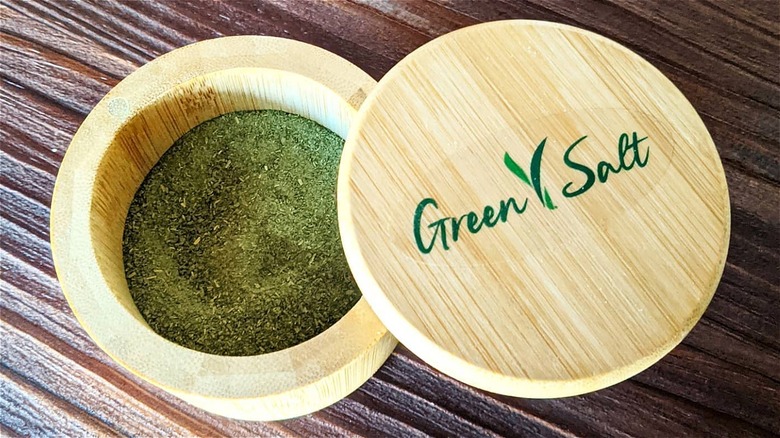 Container of green salt
