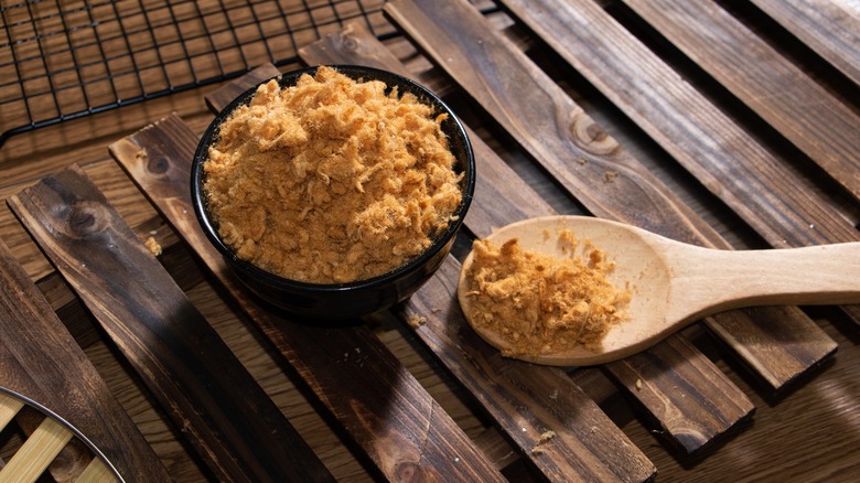 Bowl of homemade meat floss