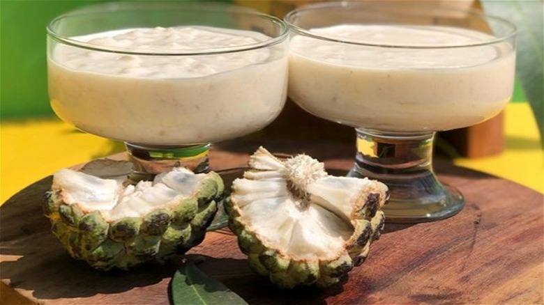 Two glass bowls of Sitaphal cream