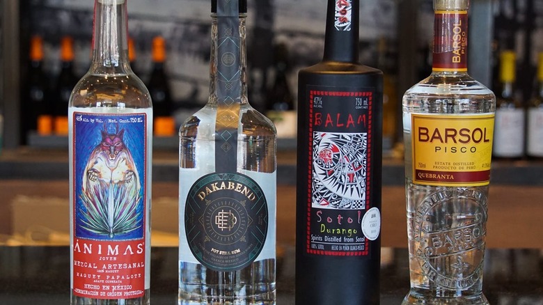 bottles of mexican liquors