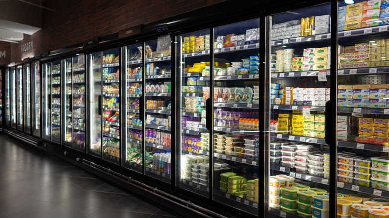 Dairy aisle at grocery store