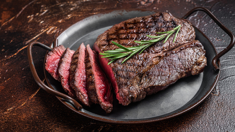 sliced steak