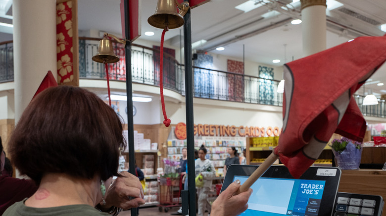 Trader Joe's checkout with bells