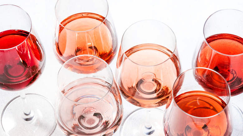 bottle of pink wine