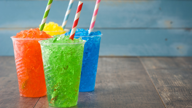 Different colors of slushes