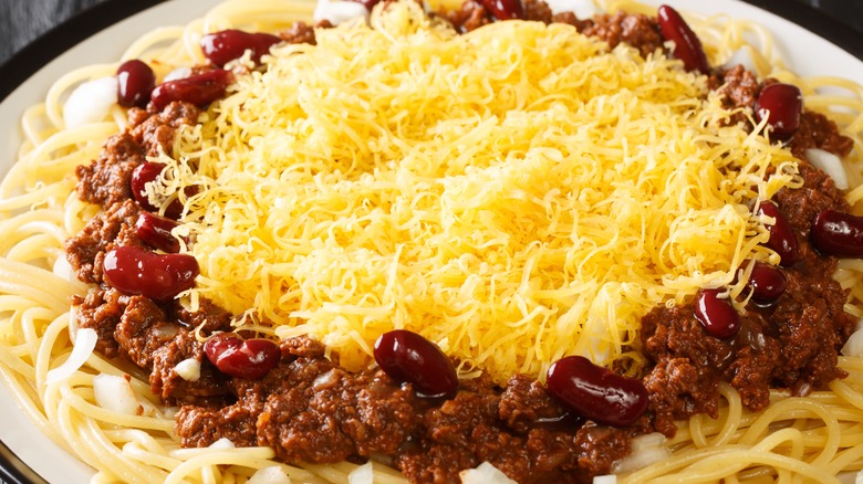 plate of Cincinnati chili 