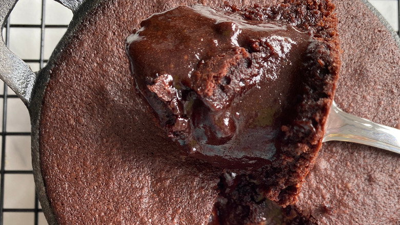 Undercooked chocolate cake