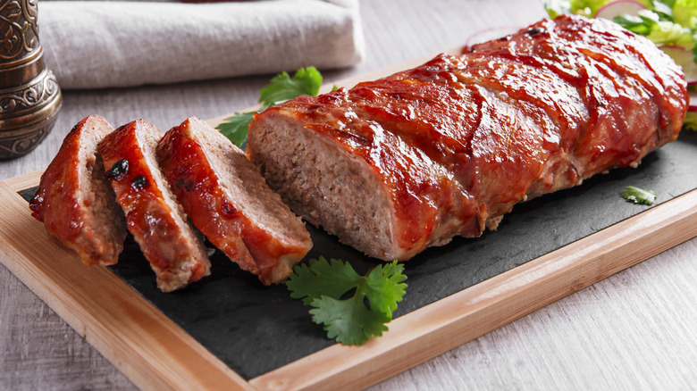 Meatloaf on chopping board