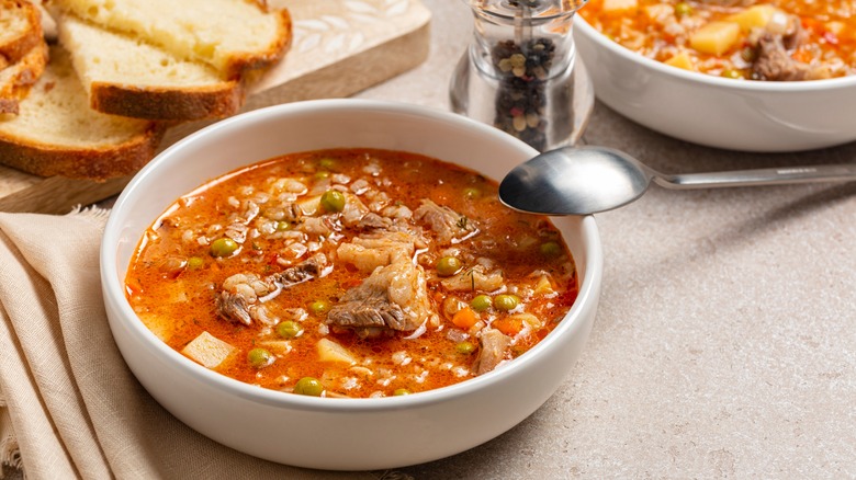Beef barley soup with vegetables