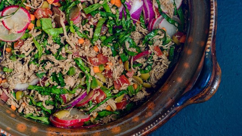 Chopped steak salpicon with vegetables