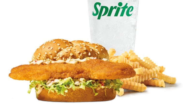 Image of Arby's Crispy Fish Sandwich Meal with Sprite and fries