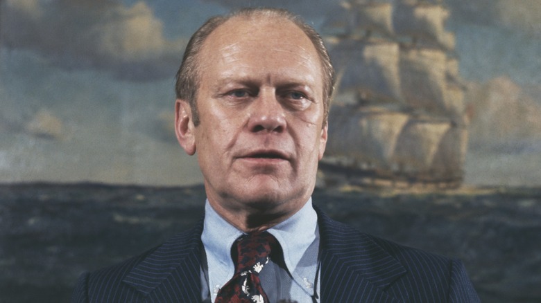 Close-up of former President Gerald Ford with a neutral expression