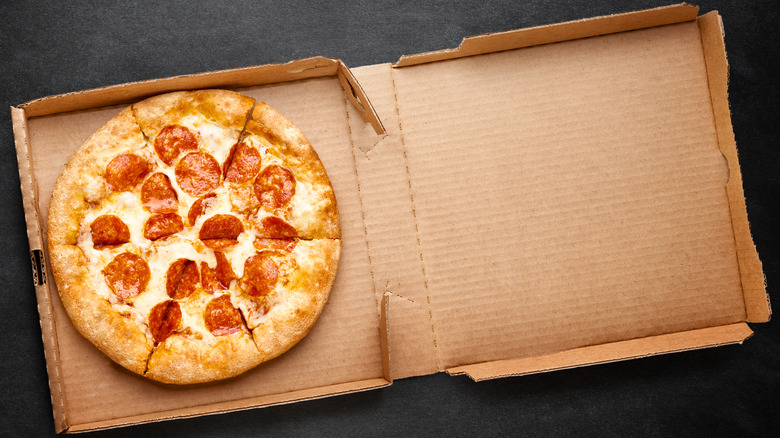 Pizza in pizza box
