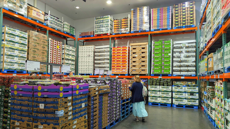 Person walking through Costco interior