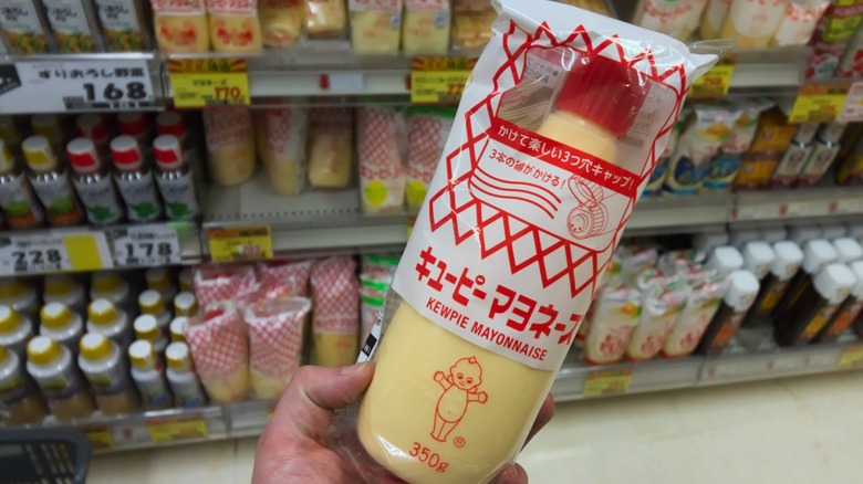 A bottle of Kewpie mayonnaise