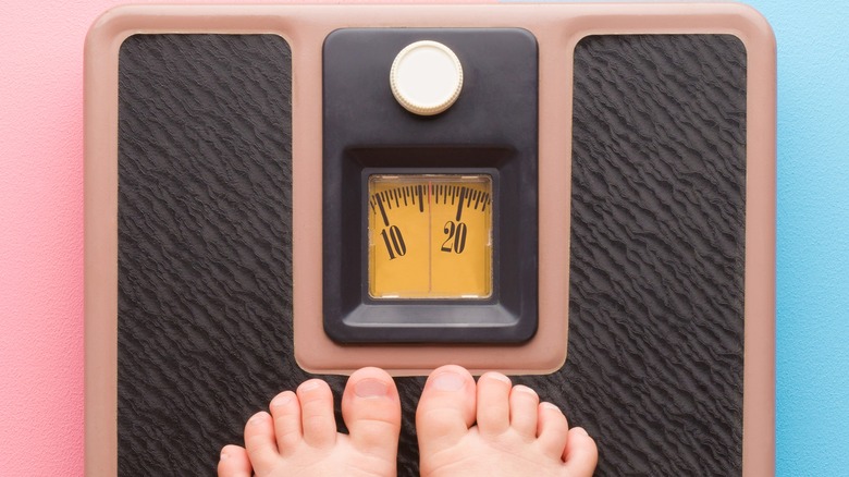 Feet on scale
