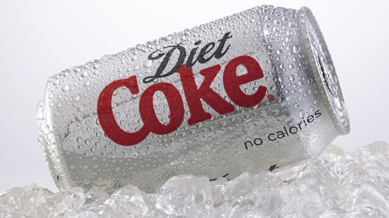 Diet Coke can over ice