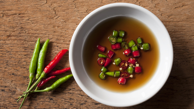 Chopped chiles in fish sauce