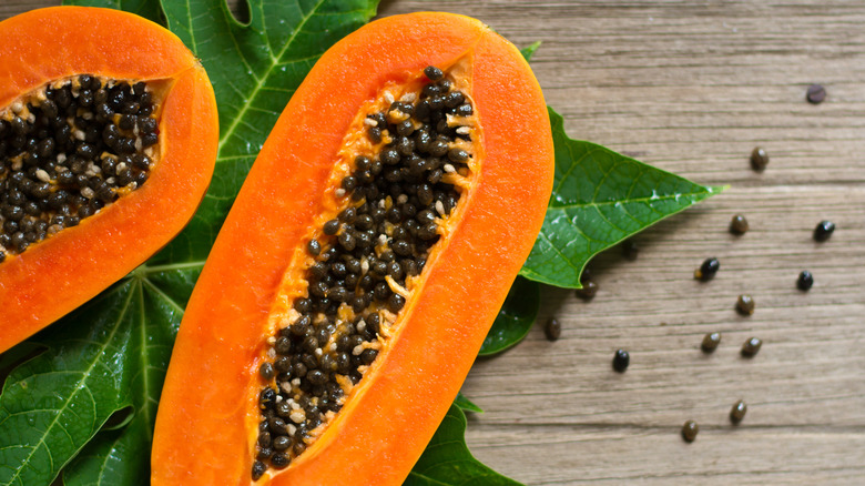 Papaya and stray seeds