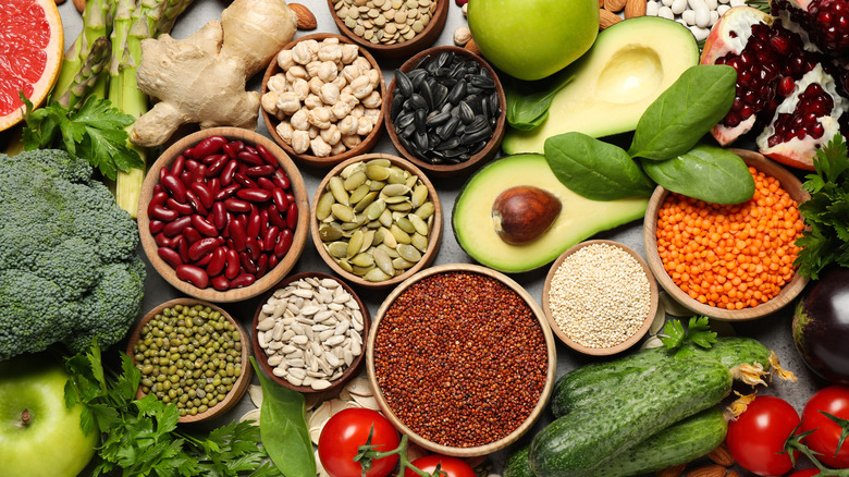 Assortment of healthy foods