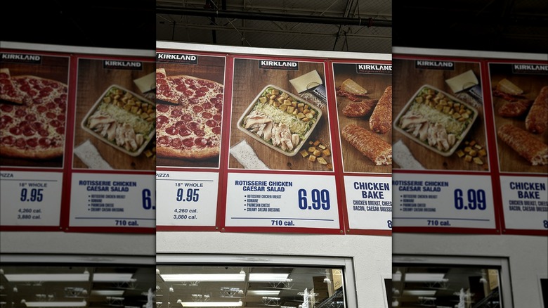 Chicken caesar salad on menu at Costco food court