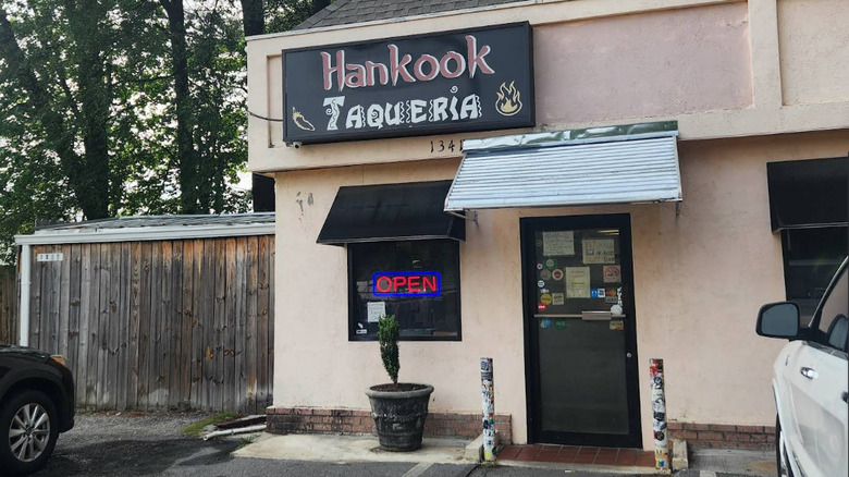 The unassuming and humble exterior of the Hankook Taqueria in Midtown Atlanta, Georgia hides the true delicacy of the tacos within.
